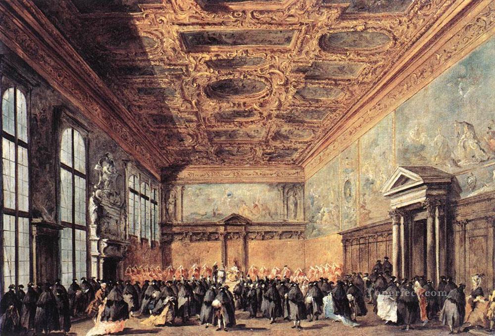 Audience Granted by the Doge Venetian School Francesco Guardi Oil Paintings
